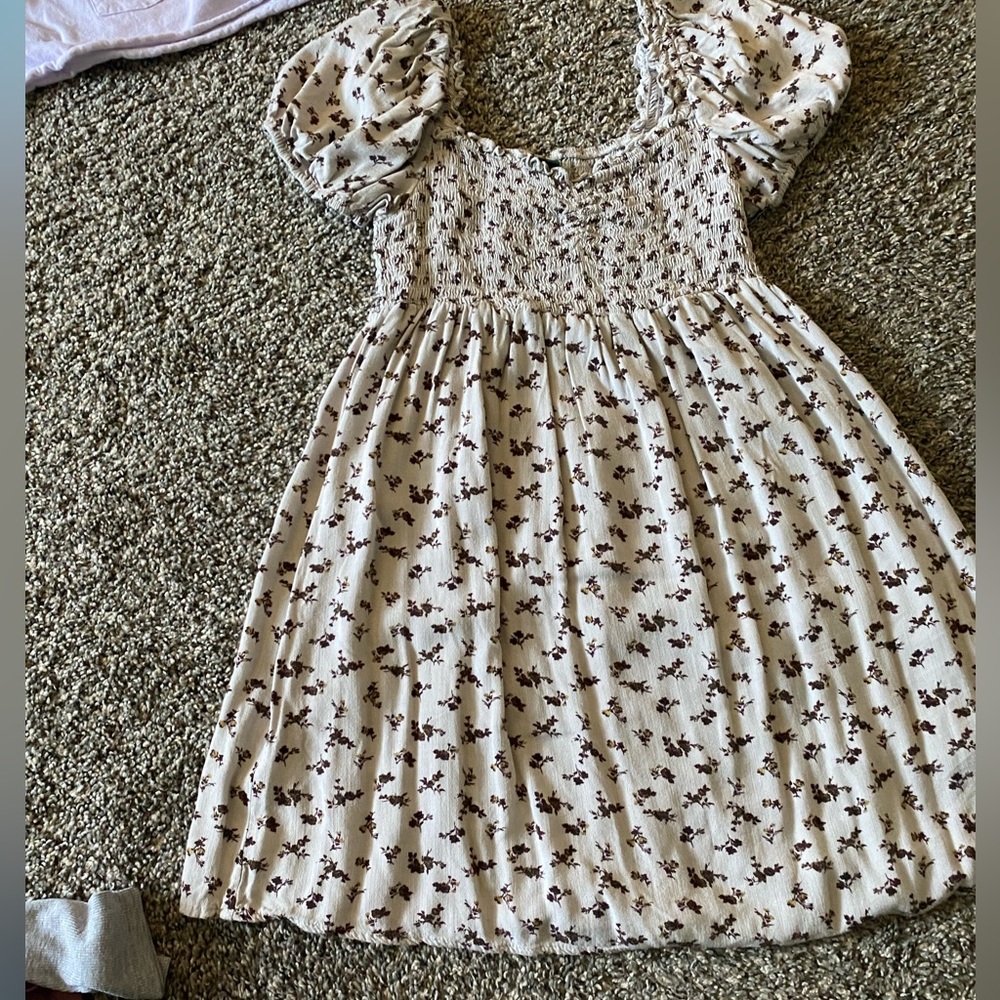 cream floral dress